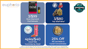 Euphoria Wellness - Marijuana Dispensary 3/$80 Top Shelf 8ths | 3/$99 Rove Diamond Pods