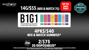 Euphoria Wellness - Marijuana Dispensary 14g/$55 | B1G1 Presidential Blunts & Pre-rolls