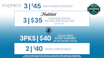 Euphoria Wellness - Marijuana Dispensary 3/$45 Mix & Match 8ths | 2/$40 Sauce Disposables