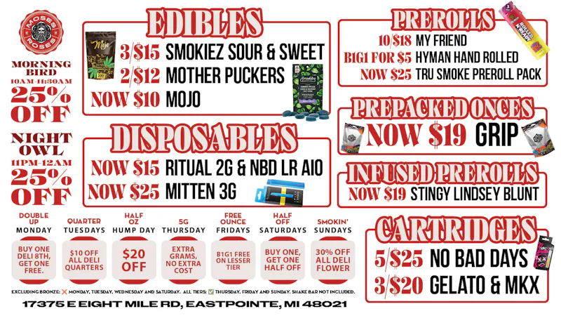 Moses Roses Eastpointe Daily Deli Deals @ Moses Roses