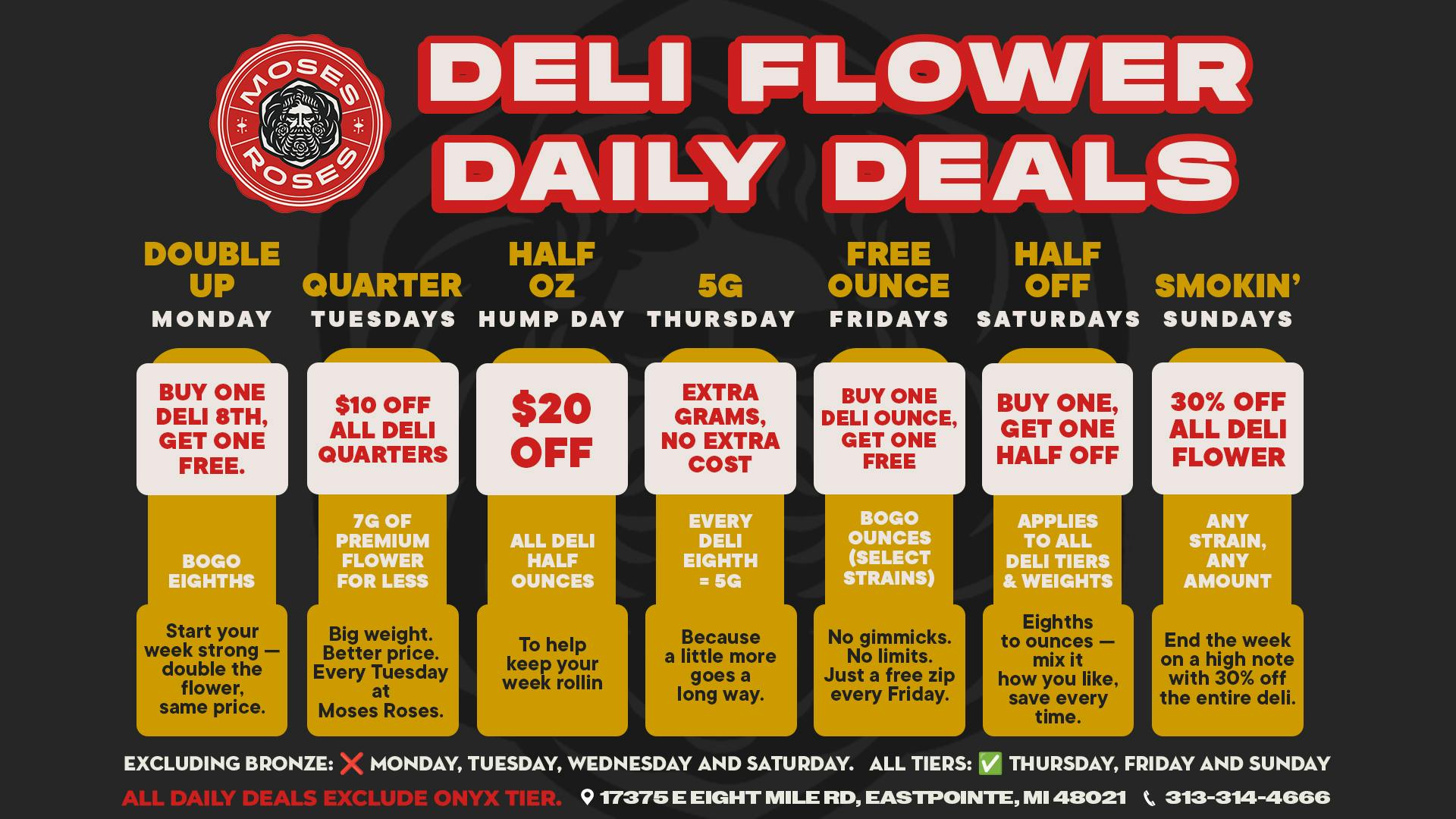 Moses Roses Eastpointe Daily Deli Deals @ Moses Roses
