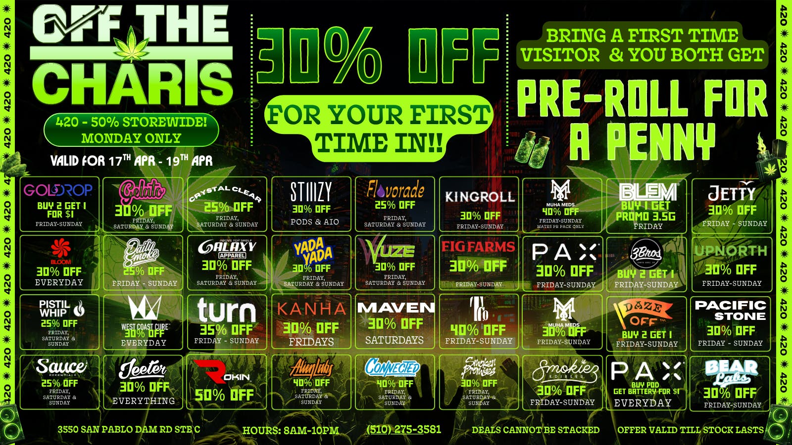 Off The Charts - San Pablo SAN PABLO OTC WEEKEND DEALS!