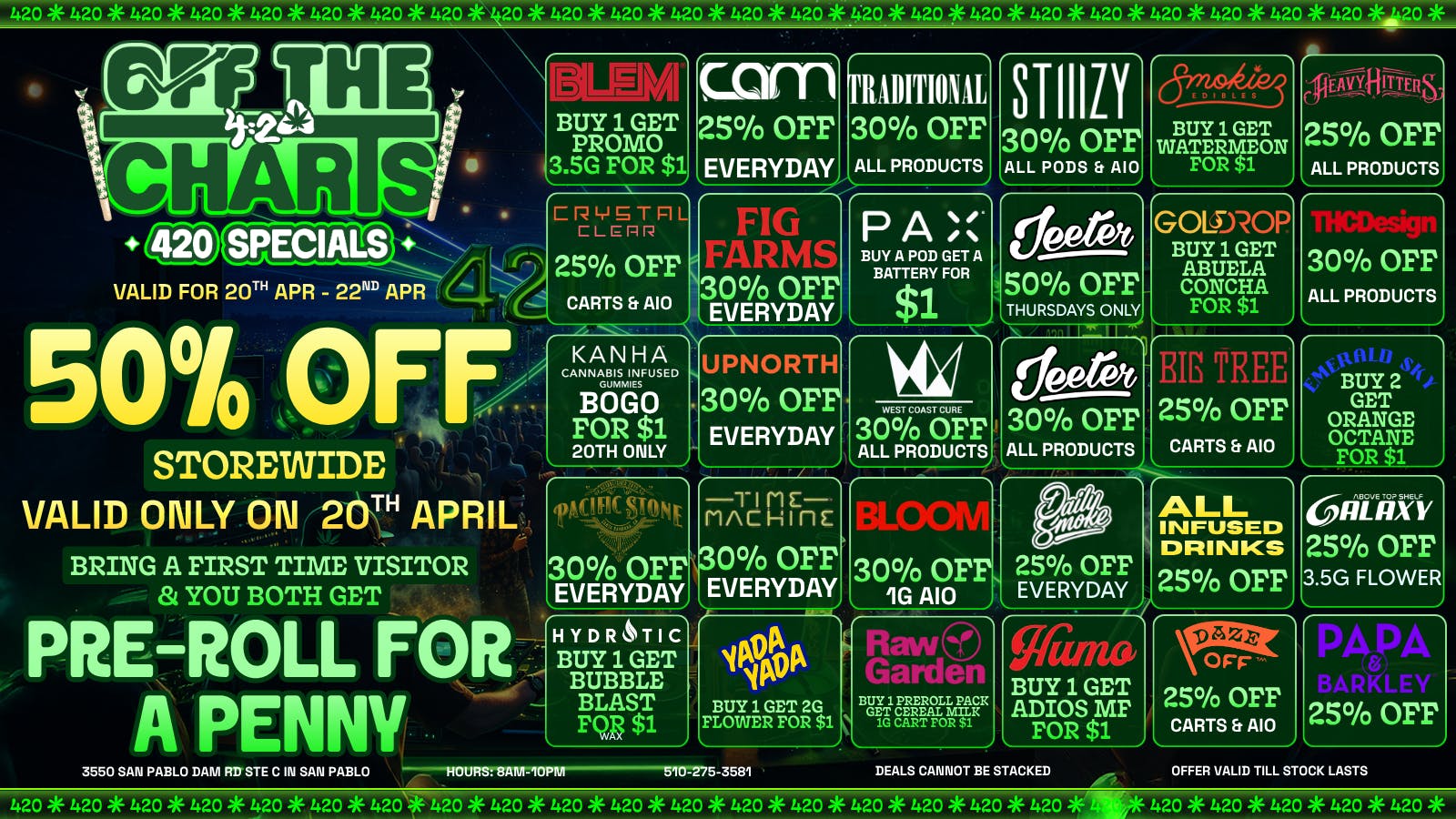 Off The Charts - San Pablo OTC SAN PABLO WEEKDAY DEALS