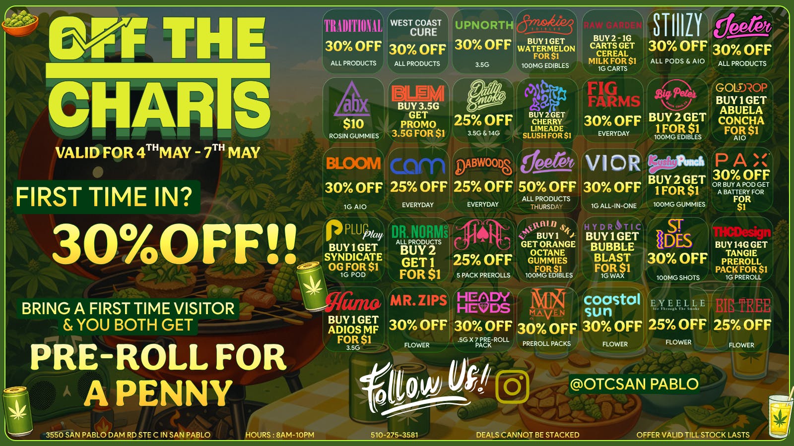 Off The Charts - San Pablo OTC San Pablo Weekday Deals!