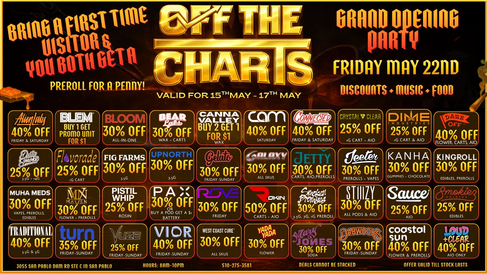 Off The Charts - San Pablo SAN PABLO OTC WEEKEND DEALS!