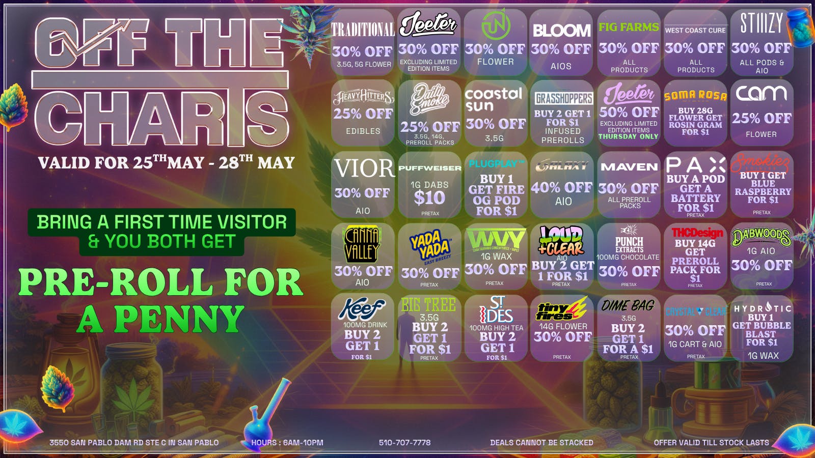 Off The Charts - San Pablo OFF THE CHARTS SAN PABLO WEEKDAY DEALS!!