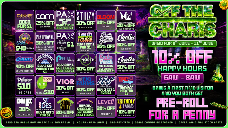 Off The Charts - San Pablo SAN PABLO OTC JUNE 8TH-11TH DEALS!
