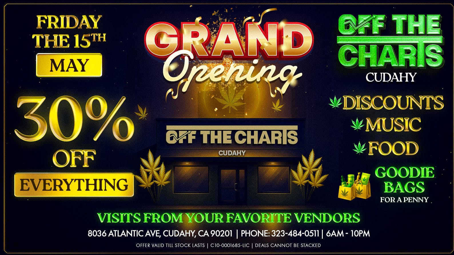 Off The Charts - Cudahy 🔥‼️GRAND OPENING ‼️🔥 30% OFF 🍃🍃🎉🎉