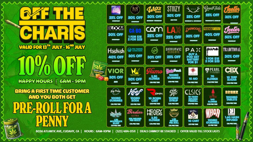 Off The Charts - Cudahy 🌞 🔥Sun's Out, Buds Out: SUMMER DEALS🌞🔥