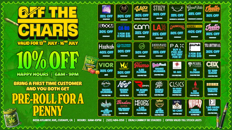 Off The Charts - Cudahy 🌞 🔥Sun's Out, Buds Out: SUMMER DEALS🌞🔥