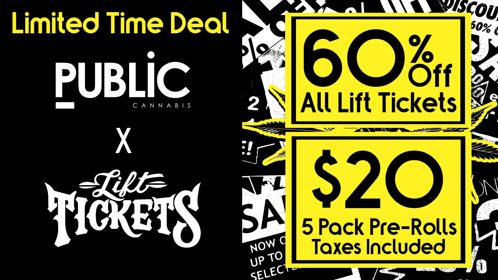 Public Dispensary $20 Lift Tickets 5pk Infused Pre-rolls 🔥