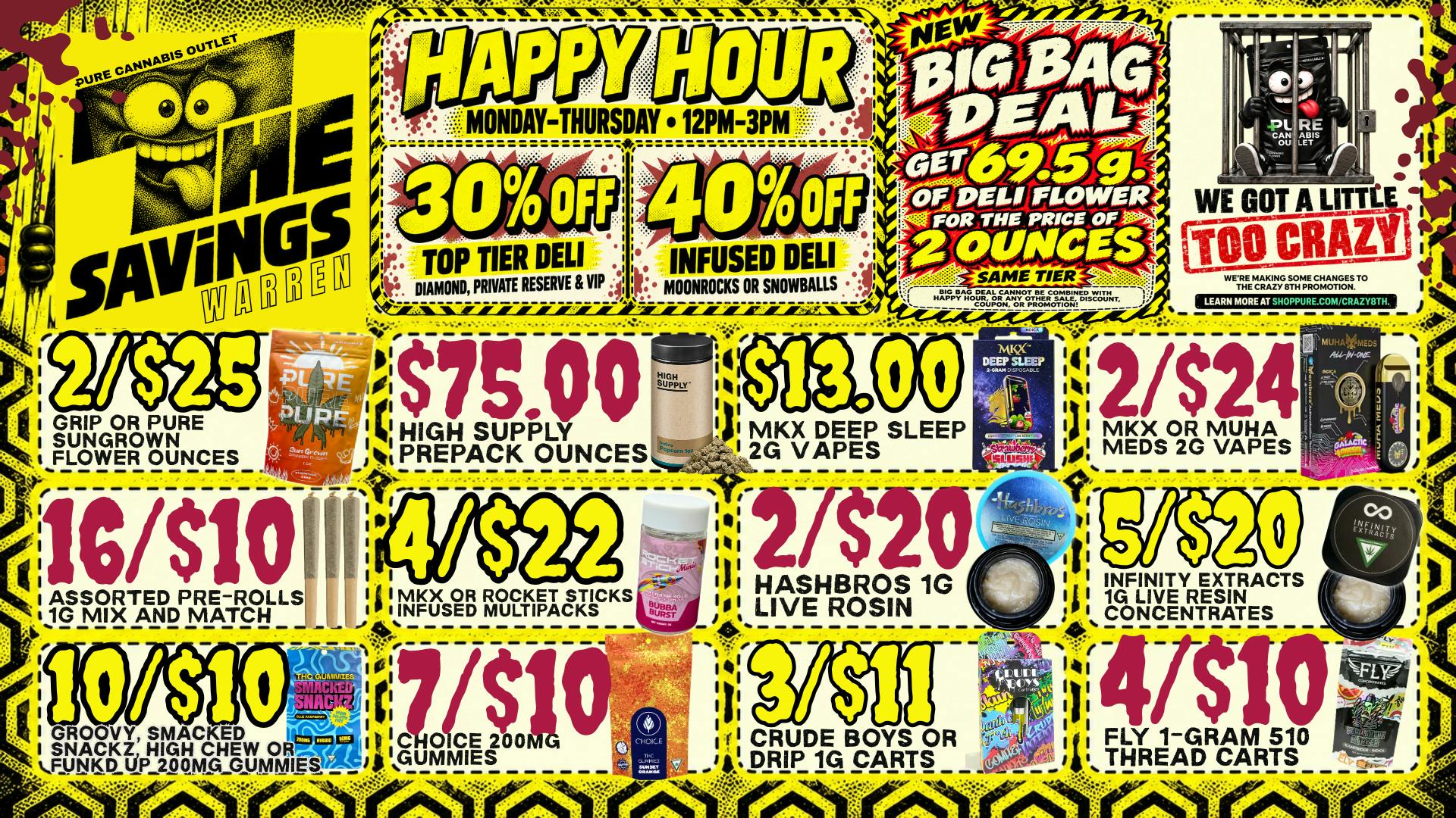 Pure Cannabis Outlet - Warren ⏰ HAPPY HOUR = CRAZY GOOD SAVINGS! 💥