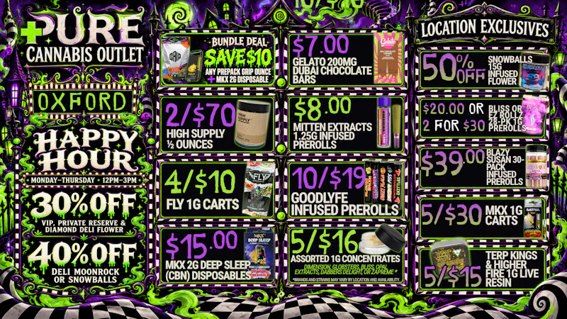 Pure Cannabis Outlet - Oxford 💚 4/$10 FLY CARTS + 5/$30 MKX CARTS