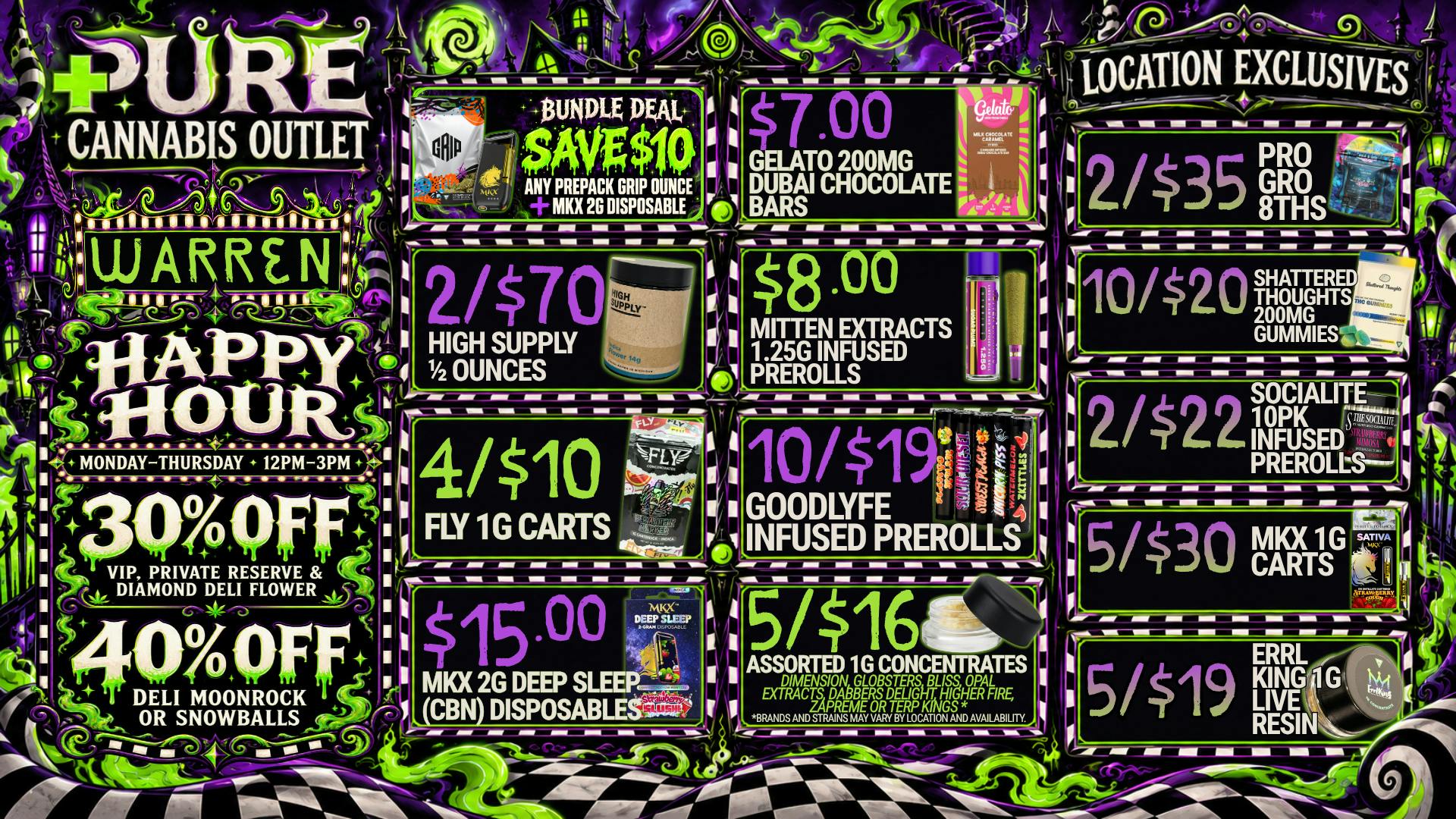 Pure Cannabis Outlet - Warren ⏰ HAPPY HOUR 30% OFF DELI + 40% OFF INFUSED DELI!