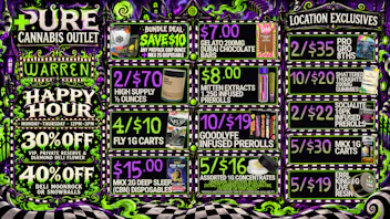 Pure Cannabis Outlet - Warren ⏰ HAPPY HOUR 30% OFF DELI + 40% OFF INFUSED DELI!
