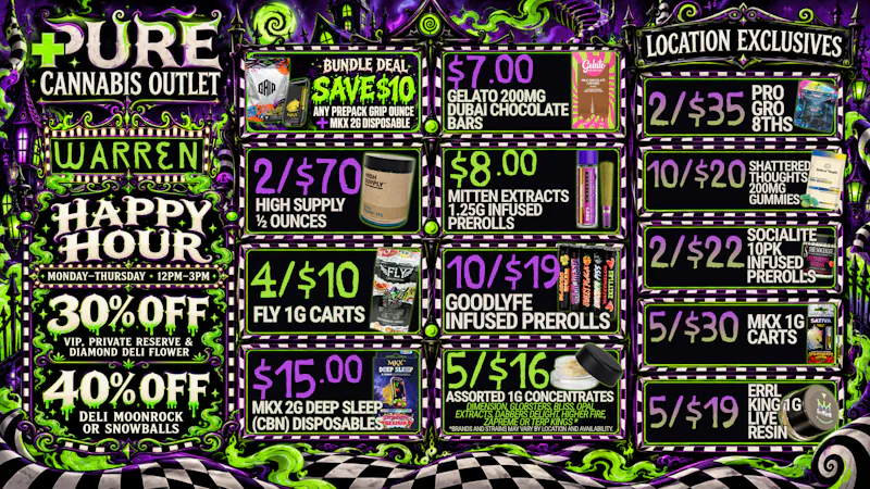 Pure Cannabis Outlet - Warren ⏰ HAPPY HOUR 30% OFF DELI + 40% OFF INFUSED DELI!