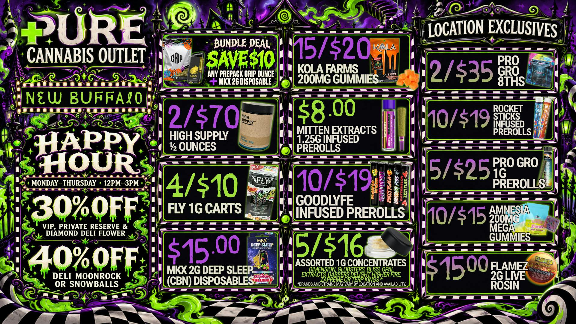 Pure Cannabis Outlet - New Buffalo ⏰ HAPPY HOUR 30% OFF DELI + 40% OFF INFUSED DELI!