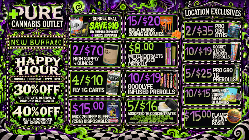 Pure Cannabis Outlet - New Buffalo ⏰ HAPPY HOUR 30% OFF DELI + 40% OFF INFUSED DELI!