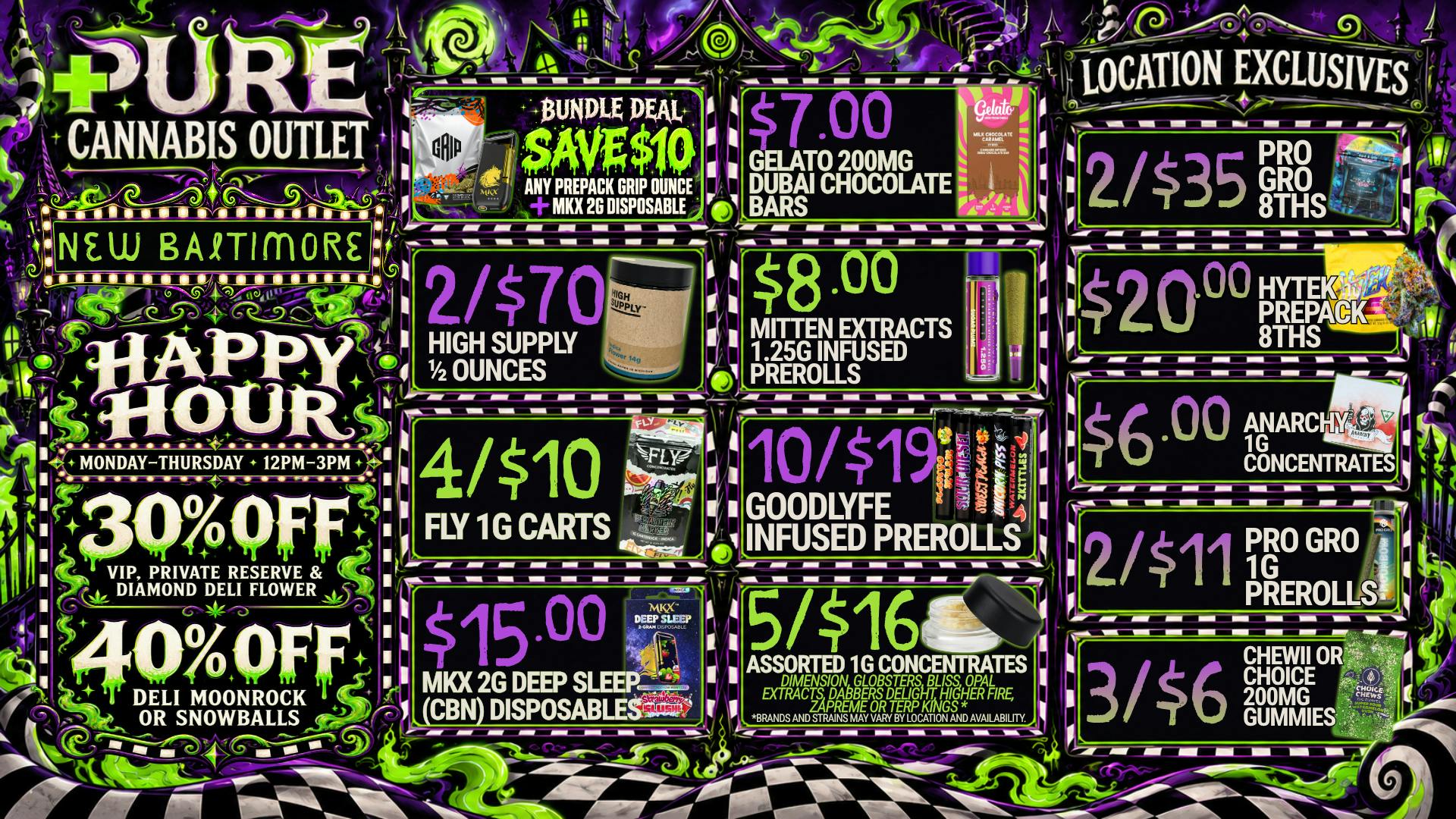 Pure Cannabis Outlet - New Baltimore ⏰ HAPPY HOUR 30% OFF DELI + 40% OFF INFUSED DELI!
