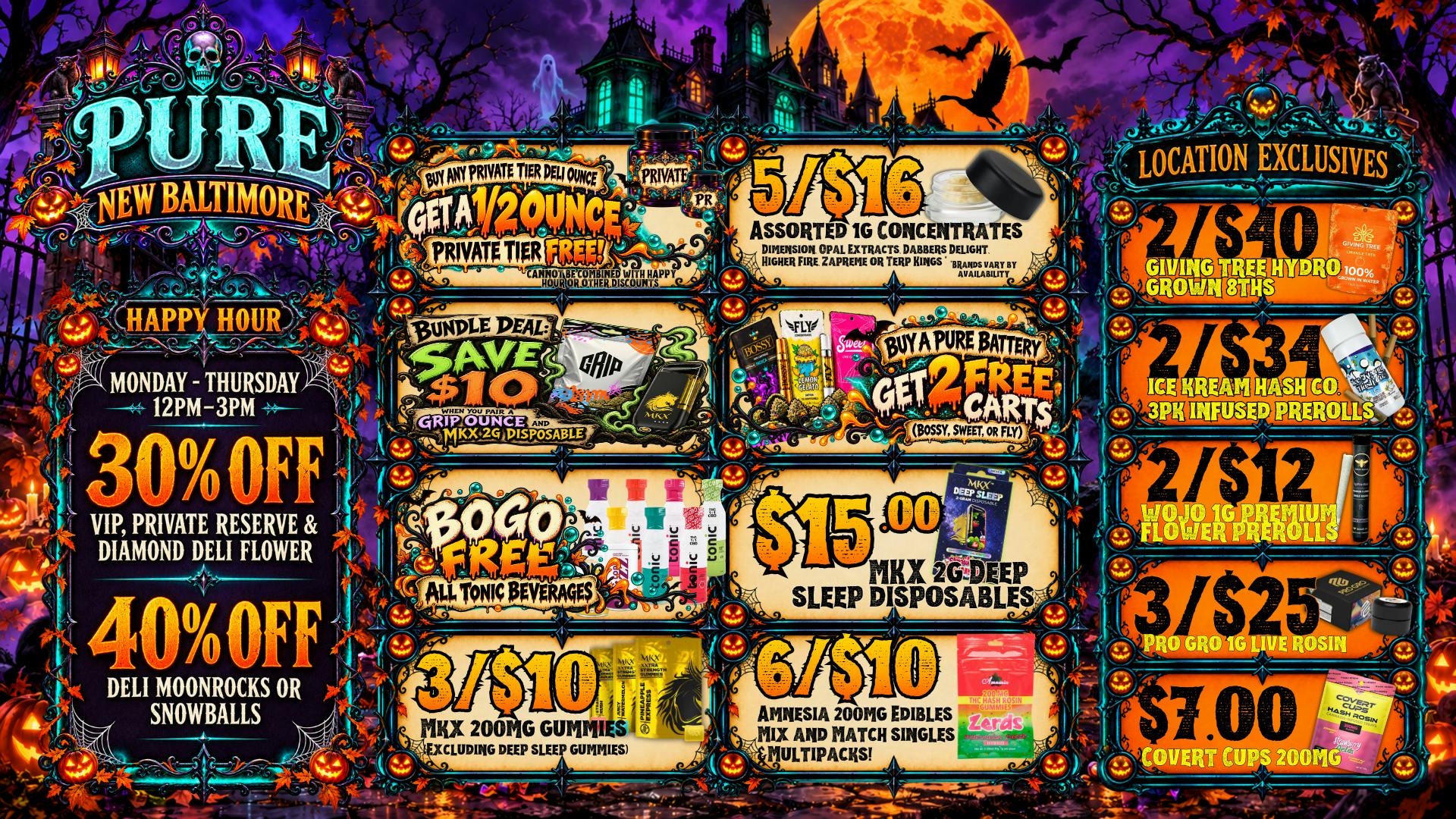 Pure Cannabis Outlet - New Baltimore 30% OFF DELI 👻 40% OFF INFUSED HAPPY HOUR!