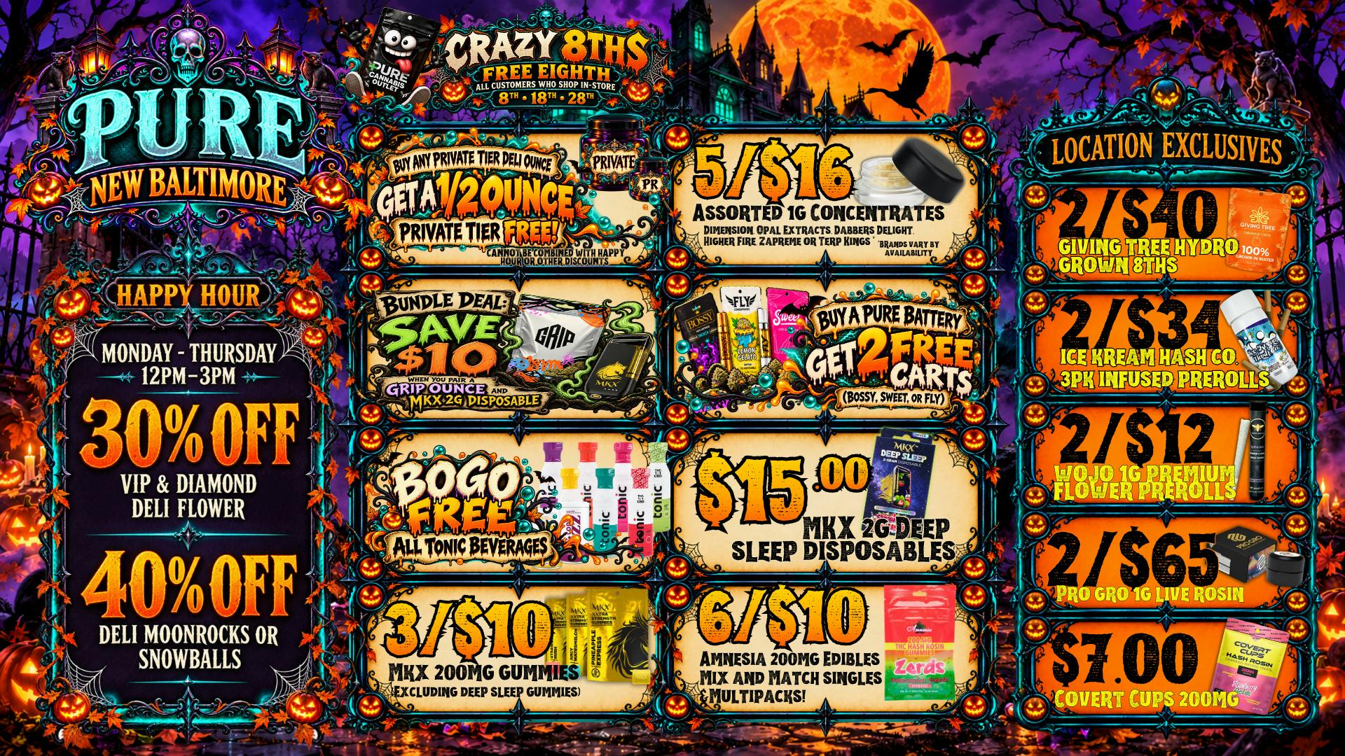 Pure Cannabis Outlet - New Baltimore 30% OFF DELI 👻 40% OFF INFUSED HAPPY HOUR!