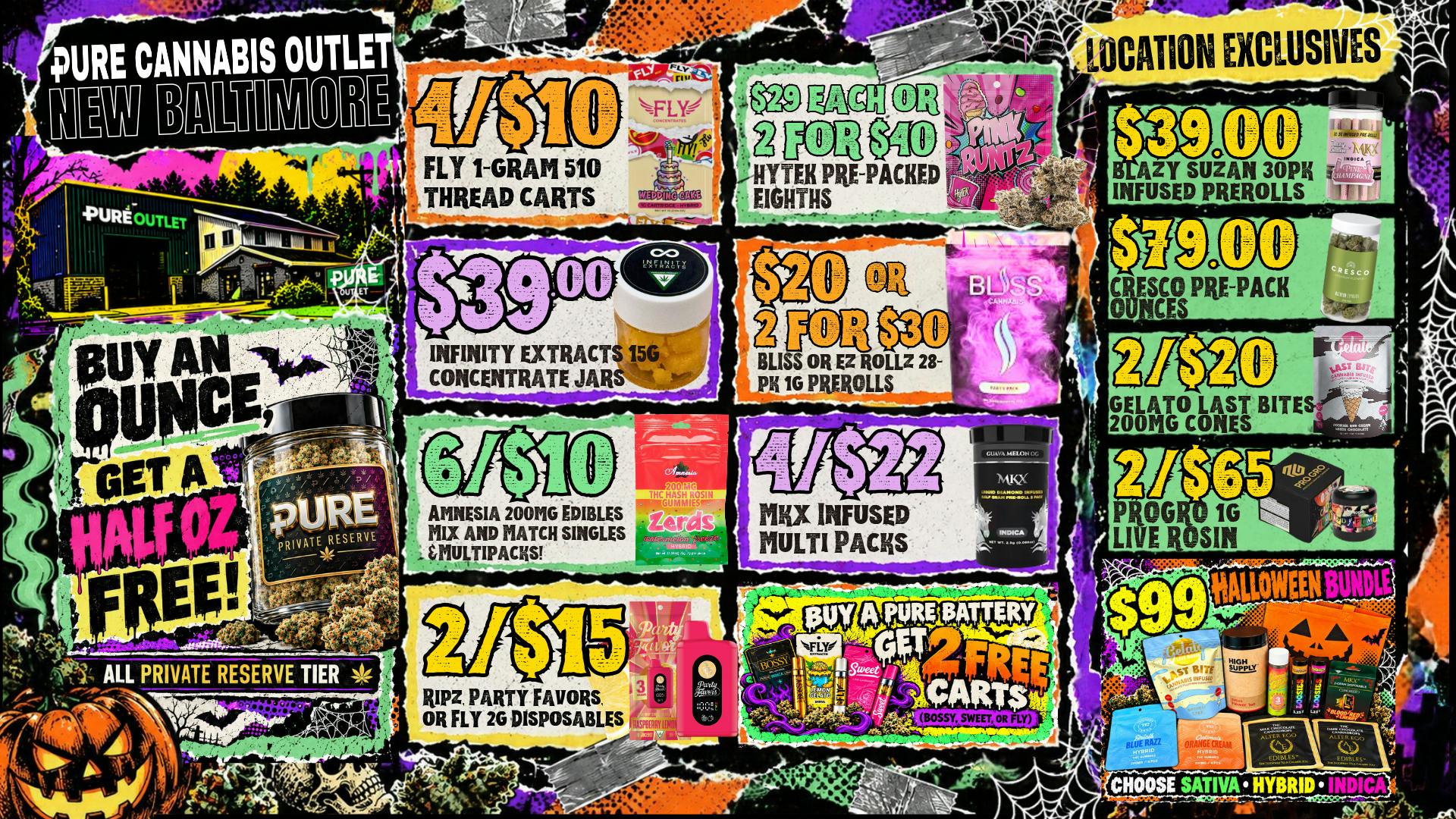 Pure Cannabis Outlet - New Baltimore SPOOKY SAVINGS AT PURE! 👻 $99 HALLOWEEN BUNDLE!