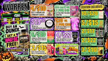 Pure Cannabis Outlet - Warren MONSTER DEALS AT PURE! 🕸️ BUY PR OZ, GET 1/2 FREE