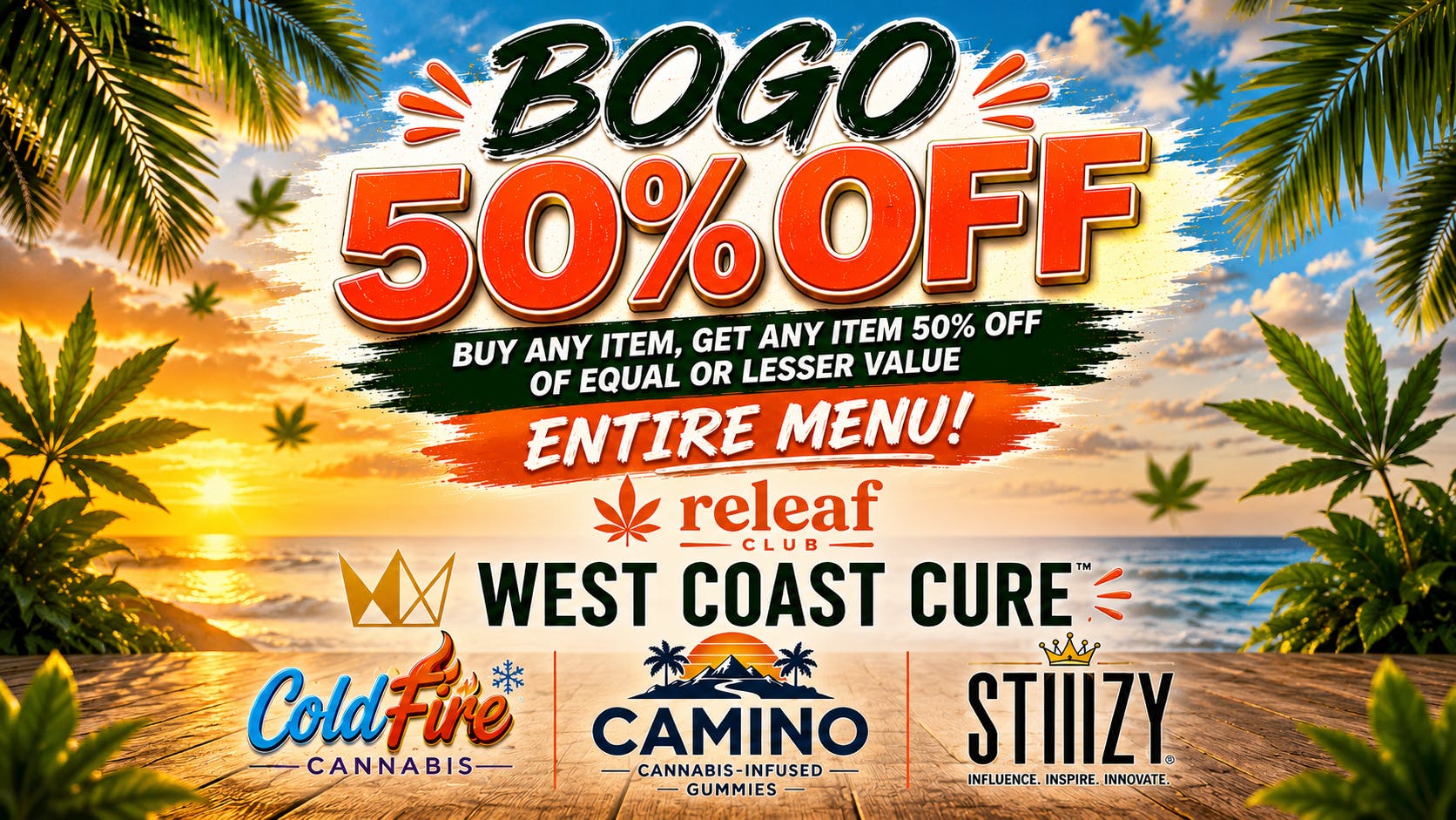 Releaf Club BOGO 50% OFF ENTIRE MENU