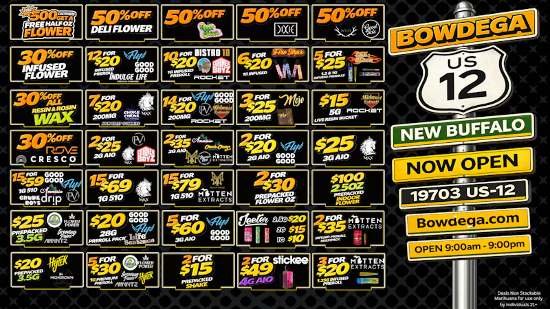 BOWDEGA - NEW BUFFALO BOWDEGA NEW BUFFALO NOW OPEN