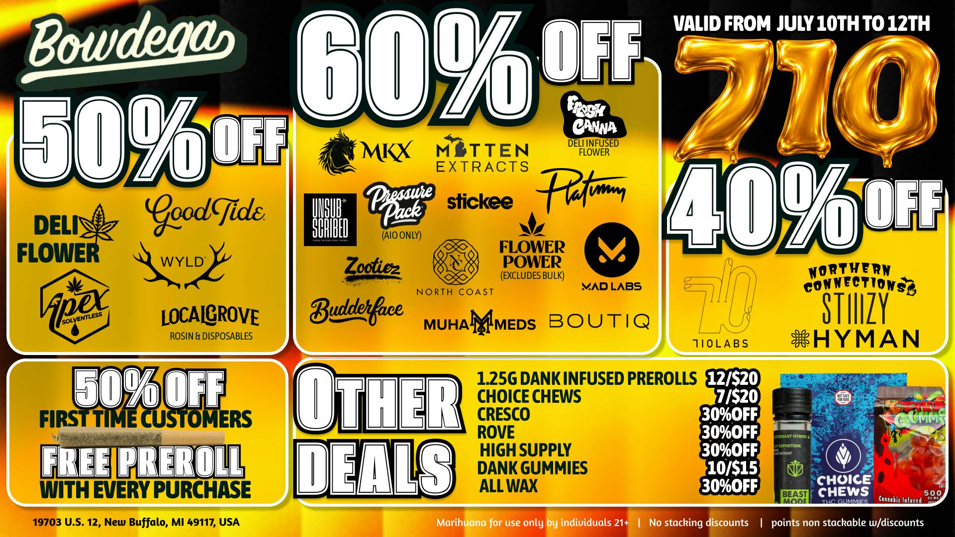 BOWDEGA - NEW BUFFALO BOWDEGA 710 WEEKEND DEALS!