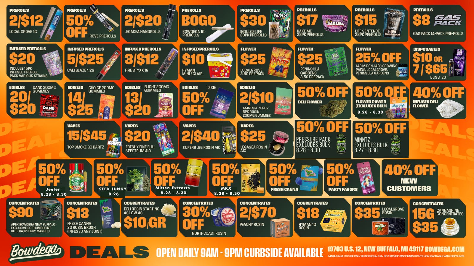 BOWDEGA - NEW BUFFALO Bowdega New Buffalo US 12 Highway Weekly Deals!