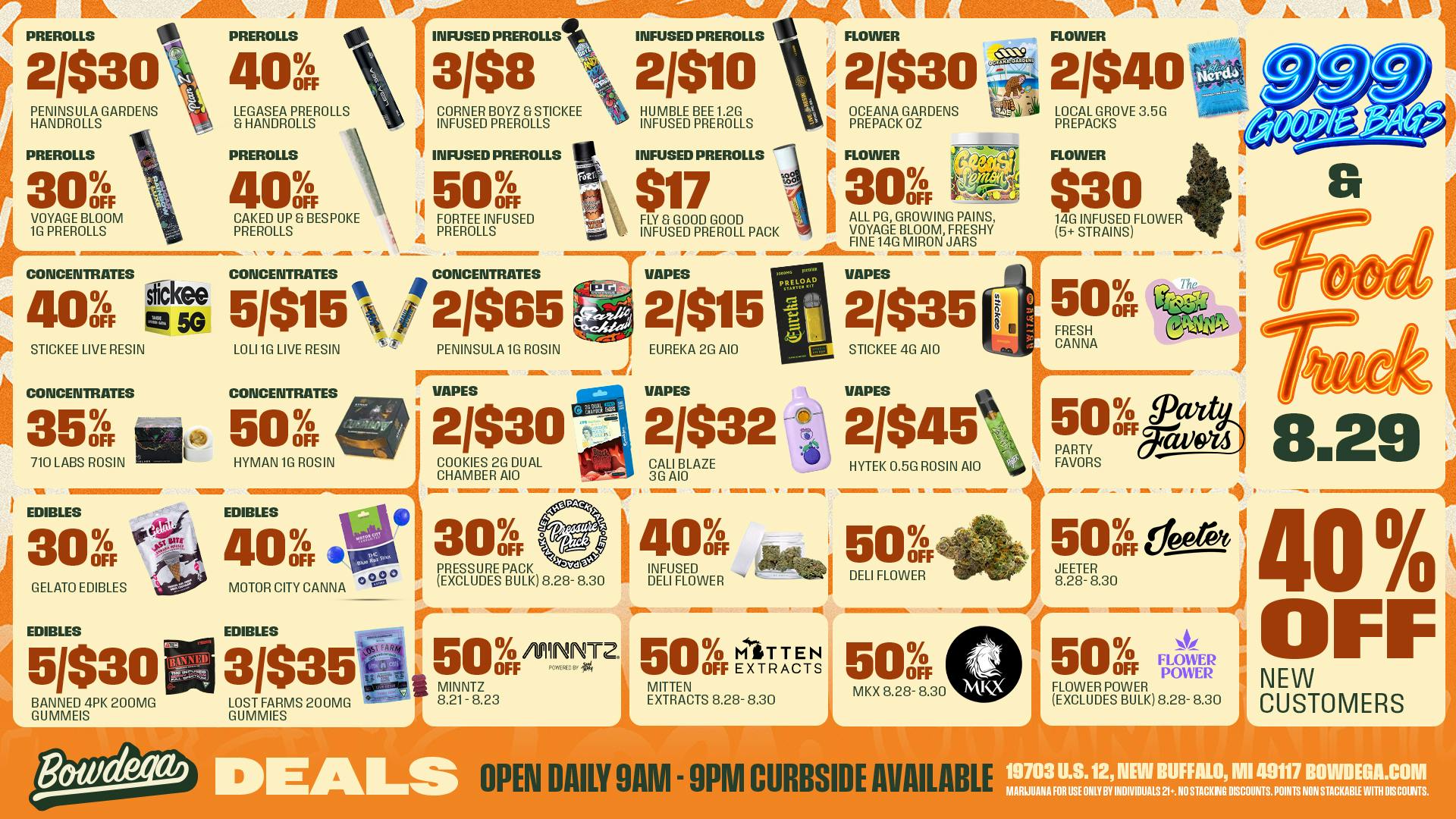 BOWDEGA - NEW BUFFALO Bowdega New Buffalo US 12 Highway Weekly Deals!