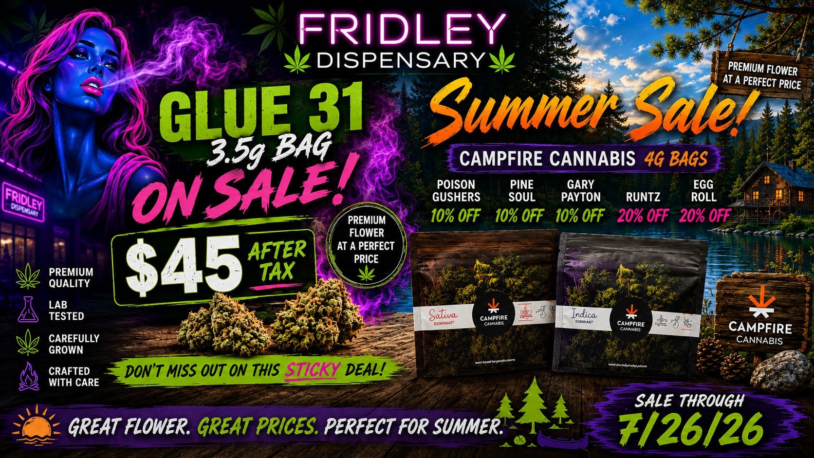 Fridley Dispensary FLOWER SUMMER SALE!