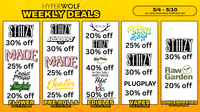 Pleasure Med Dispensary & Lounge Up to 50% OFF: Raw Garden, Wyld, Alien Labs + MORE