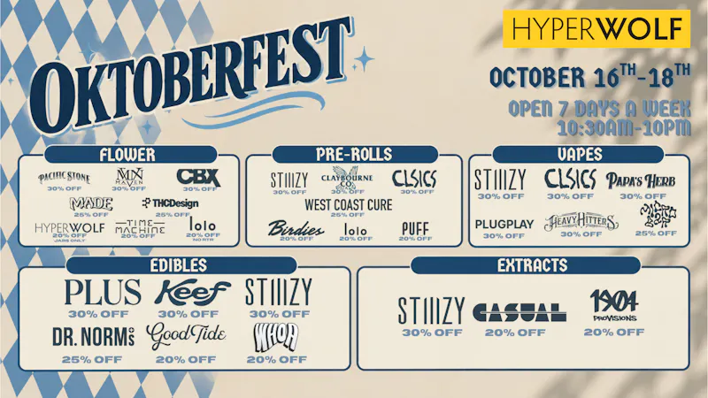 Hyperwolf Dispensary OKTOBERFEST WEEKEND DEALS ARE HERE: 10/16-10/18 🌿