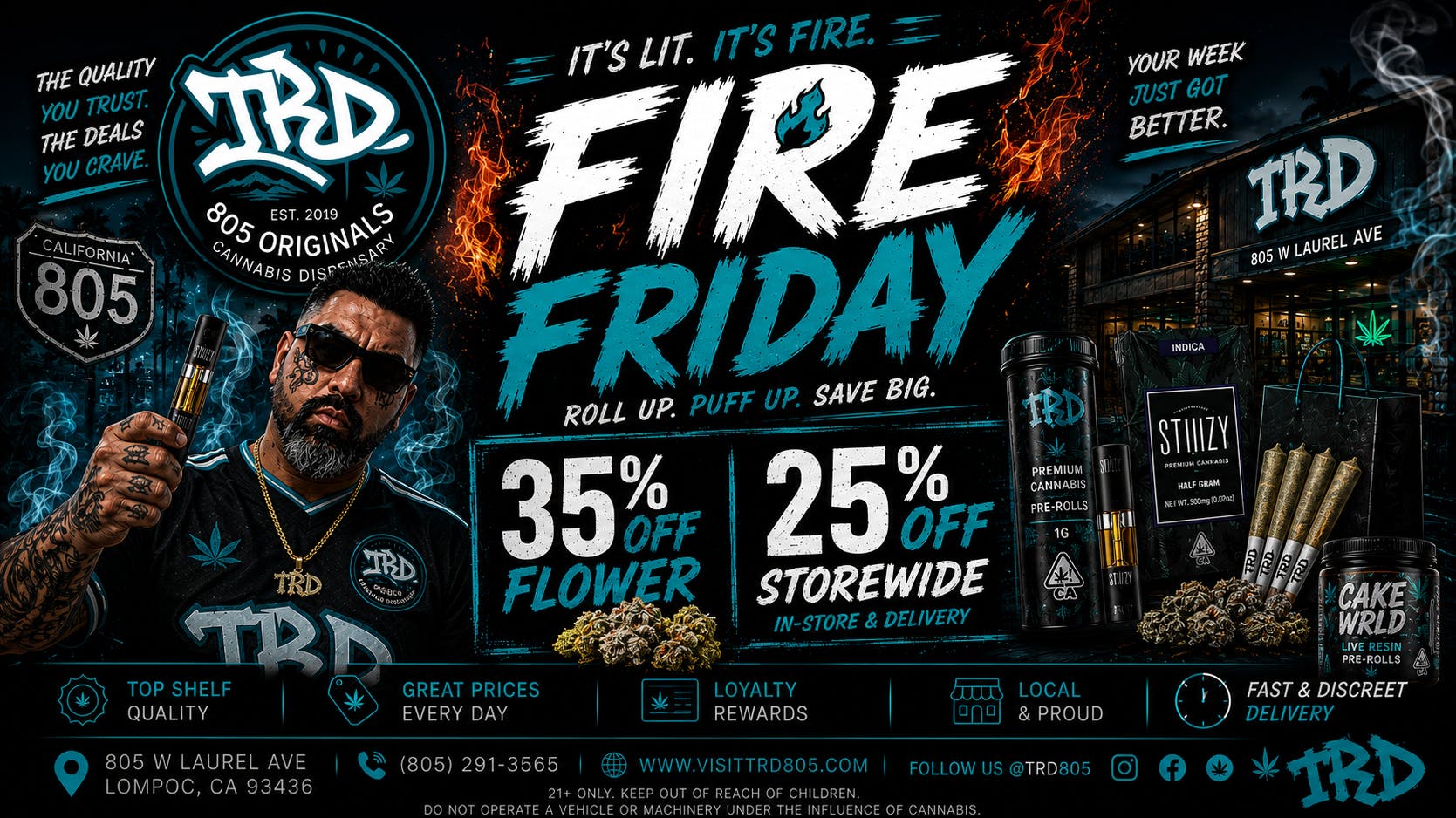TRD Delivery Fire Friday | 35% OFF ALL Flower