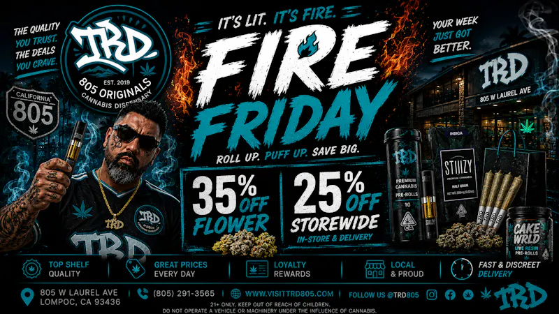 TRD Delivery Fire Friday | 35% OFF ALL Flower