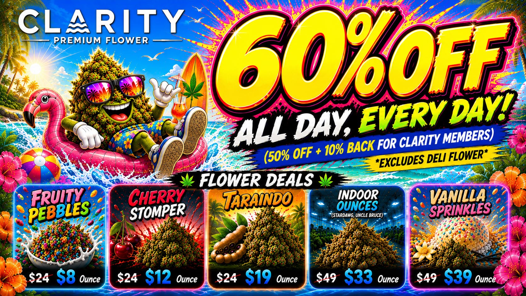 CLARITY Cannabis - Hazel Park 60% OFF ALL DAY! $8/$12/$19 Oz's