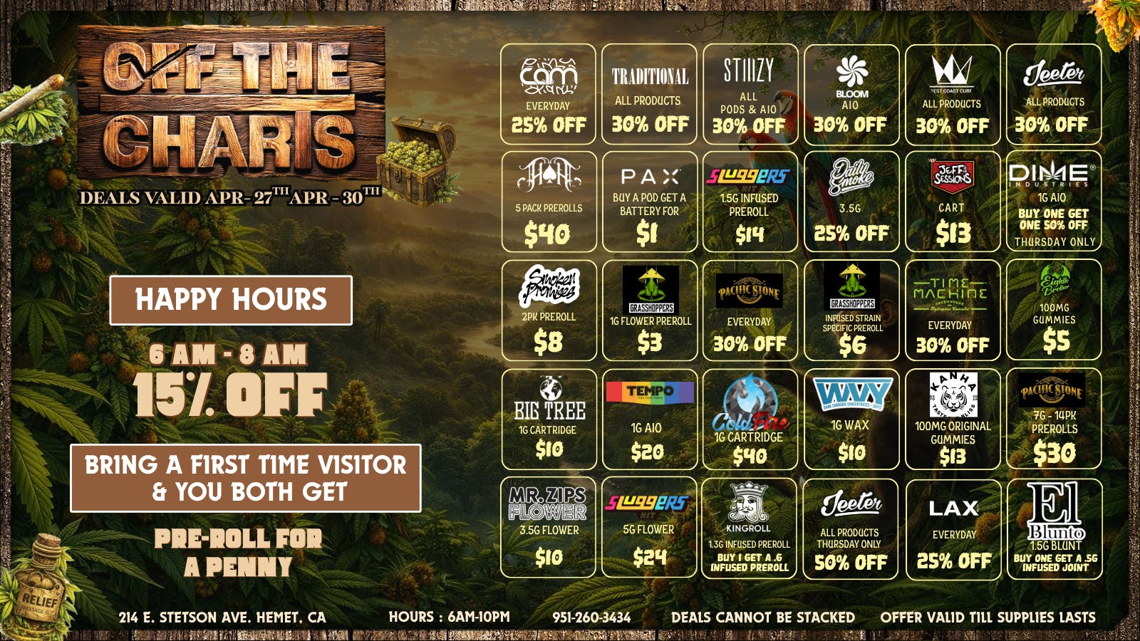 Off The Charts - Hemet on Stetson Ave WE'RE NOW OPEN!! FTP RECIEVES A FREE ITEM!!