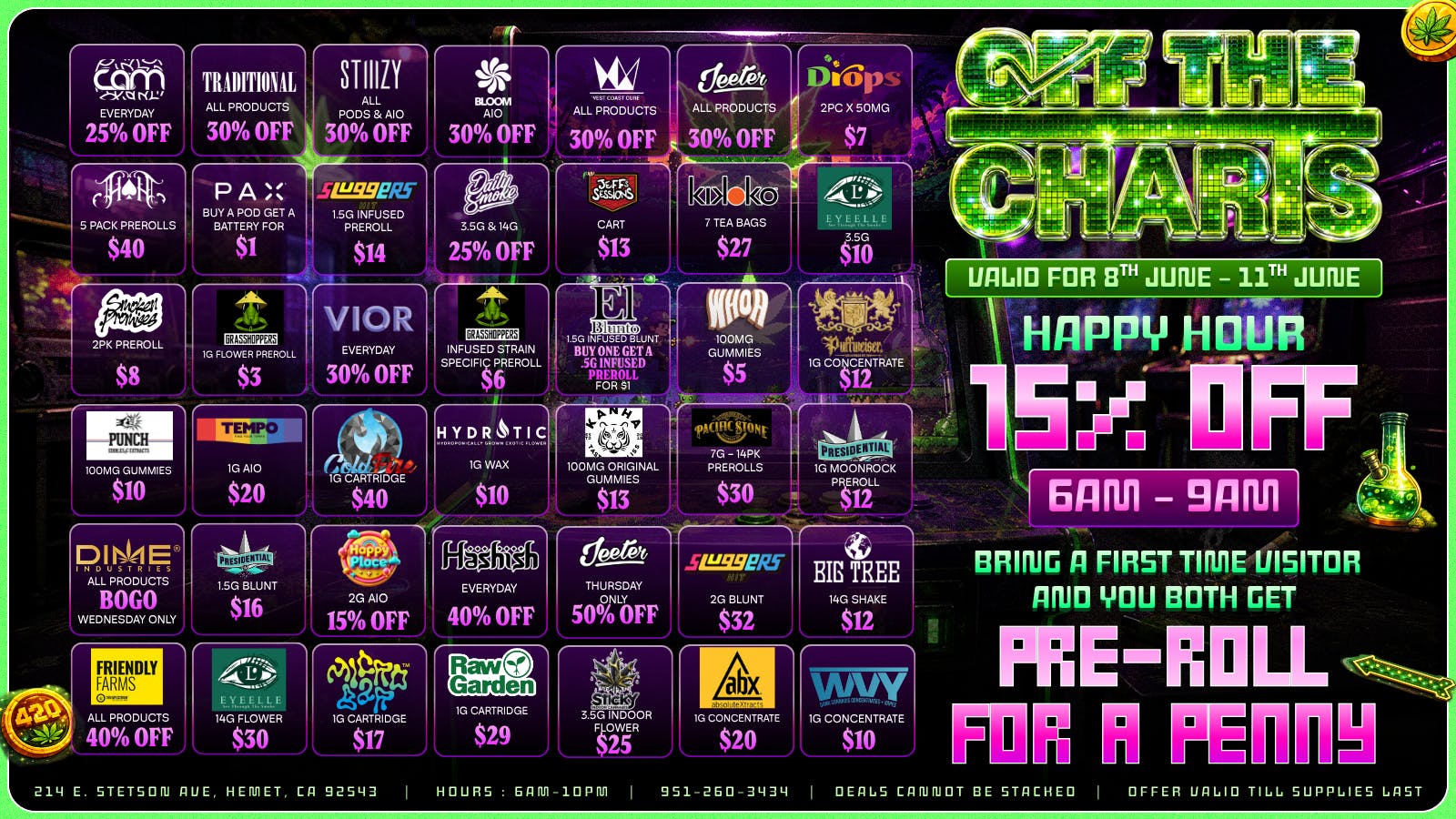 Off The Charts - Hemet on Stetson Ave WE'RE NOW OPEN!! FTP RECIEVES A FREE ITEM!!