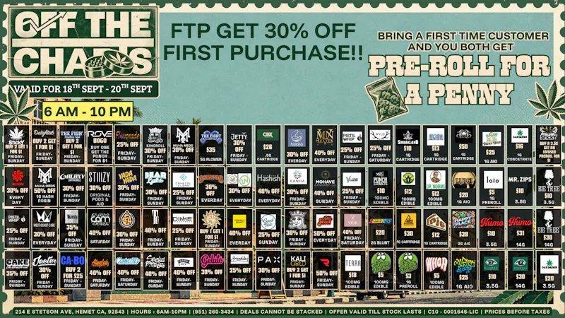 Off The Charts - Hemet on Stetson Ave HOT DEALS THIS SUMMER!!