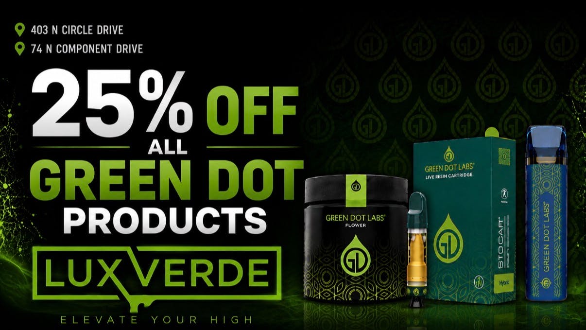 Lux Verde 25% off Green Dot ALL WEEK!