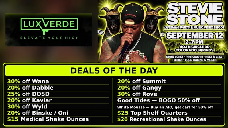 Lux Verde Stevie Stone "Goat Talk" Party!!