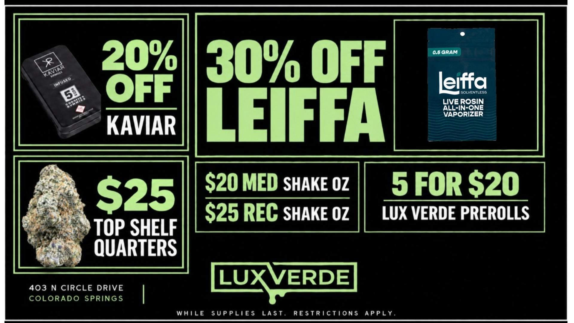 Lux Verde Hump Day Deals!