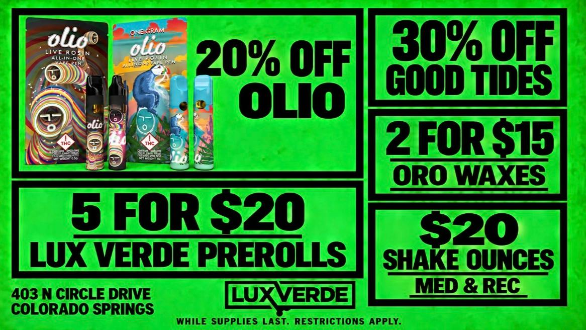 Lux Verde 20% off Olio...all month!