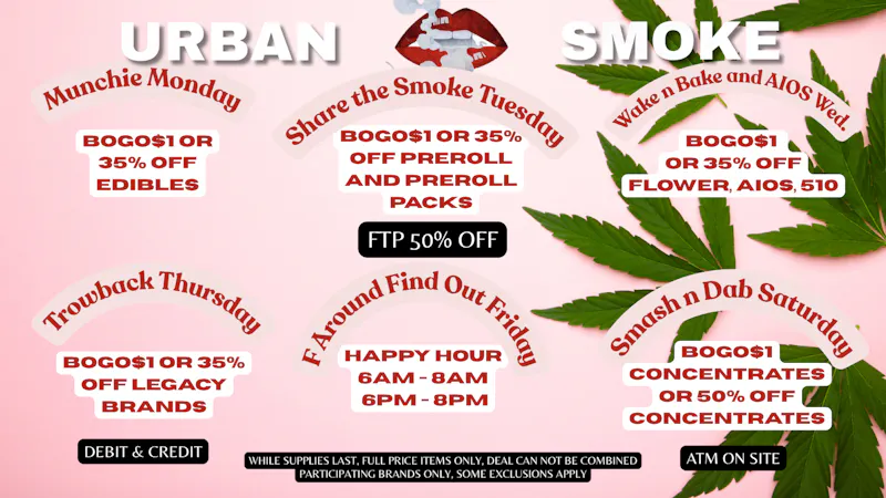 Urban Smoke - Avalon 50% FTP - ALL PRICES TAXES INCLUDED! DAILY DEALS