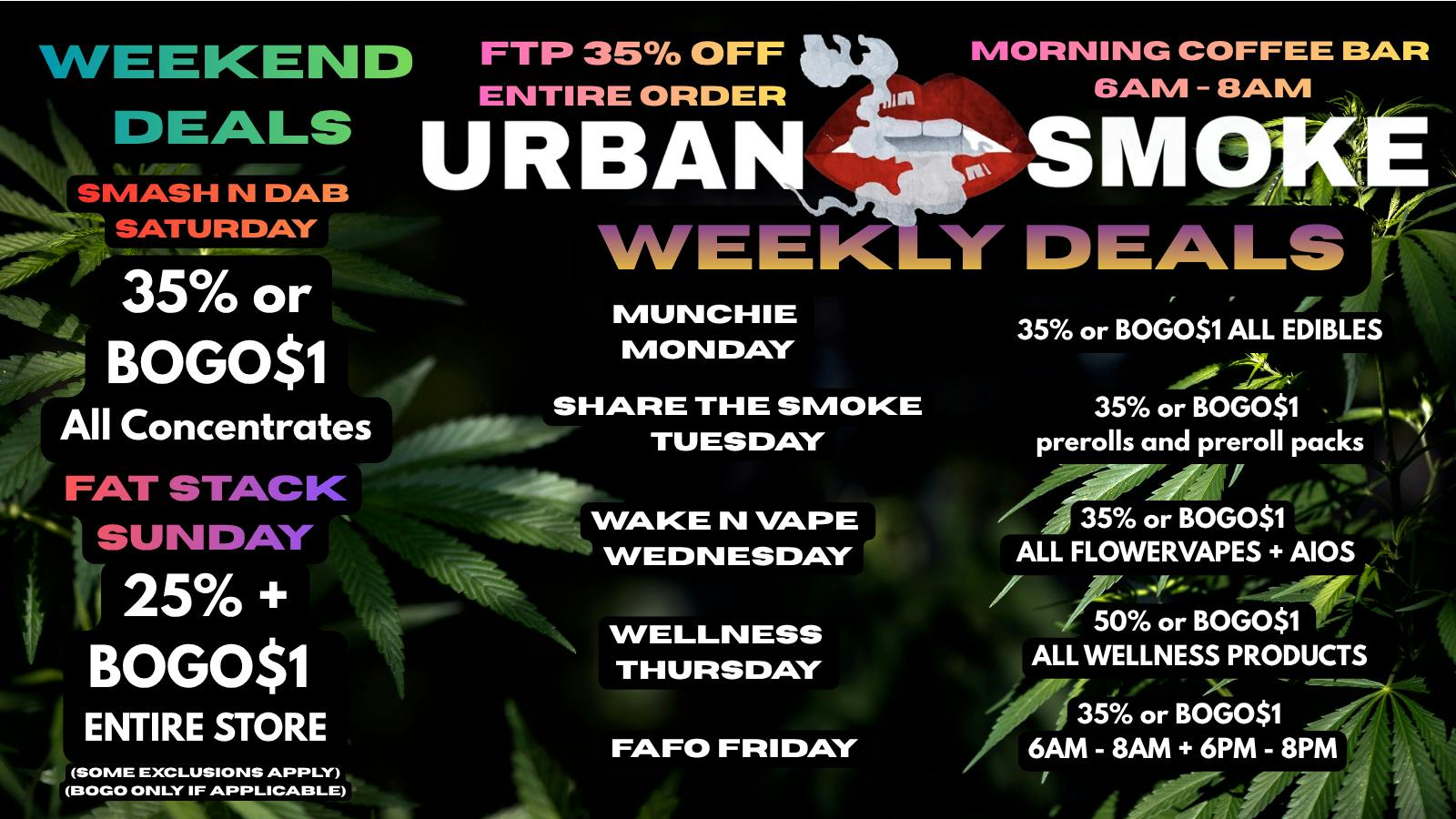 Urban Smoke - Avalon UP TO 50% WEEKLY DEALS!