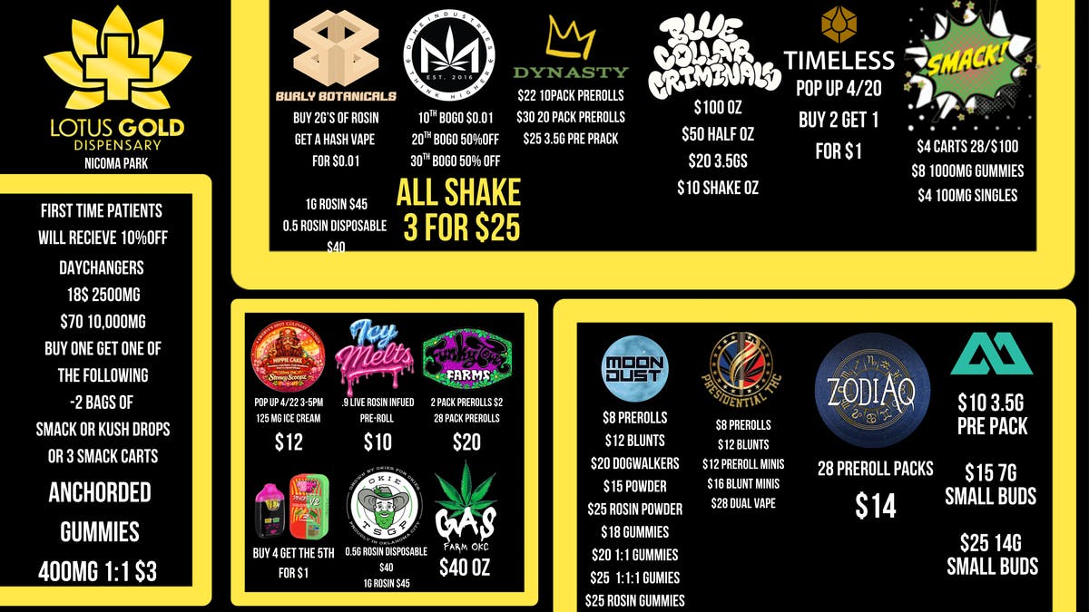 Lotus Gold - Nicoma Park 420 deals!!!!!