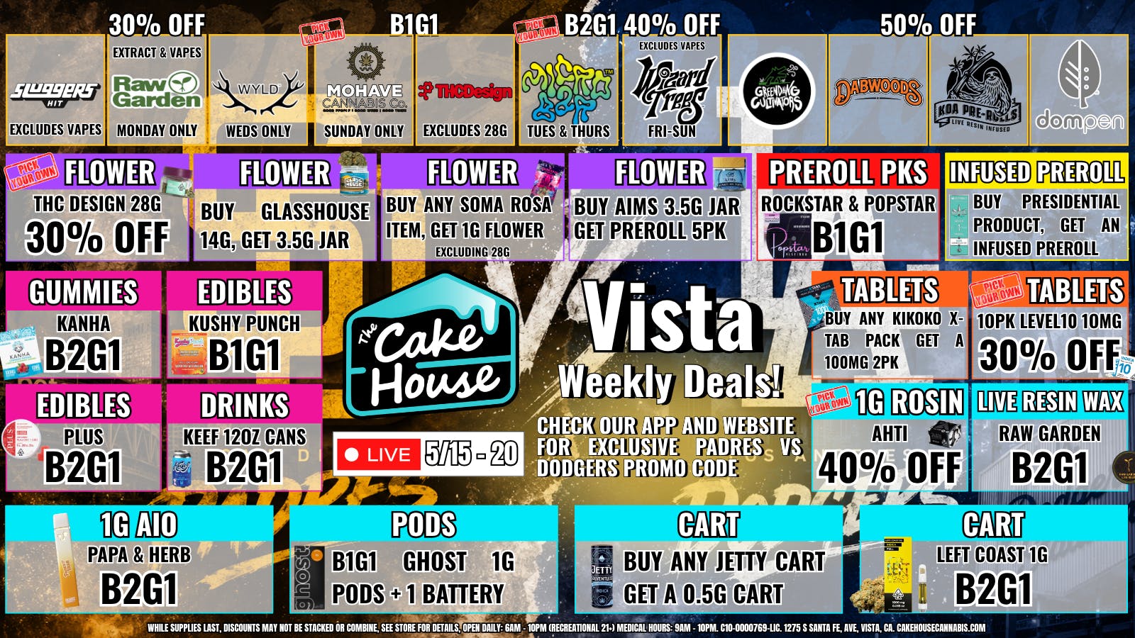 The Cake House - Vista TCH Vista Weekly Deals!