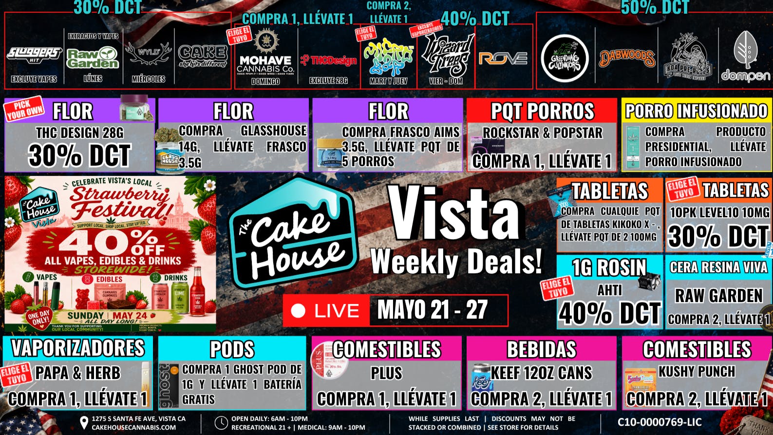 The Cake House - Vista 5/21 - 27: ¡Ofertas semanales TCH Vista!
